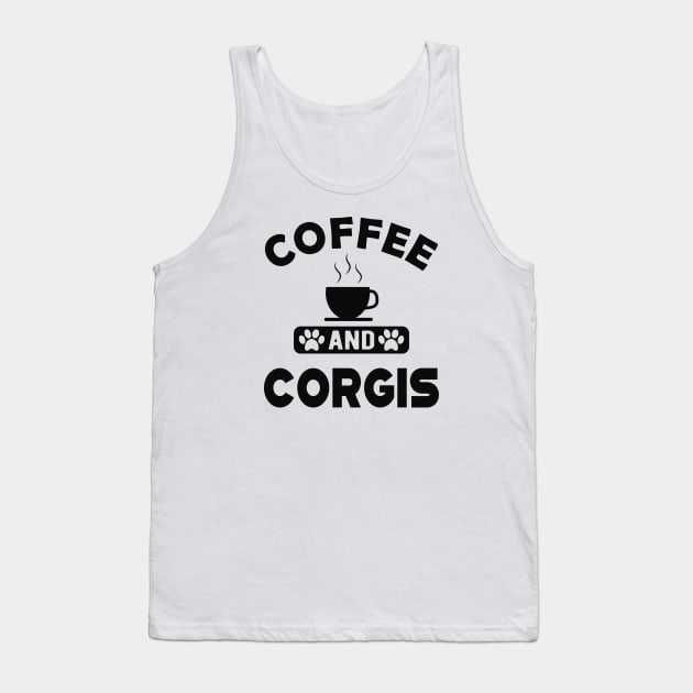 Corgi Dog - Coffee and corgies Tank Top by KC Happy Shop